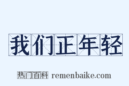 我们正年轻是什么意思的图片